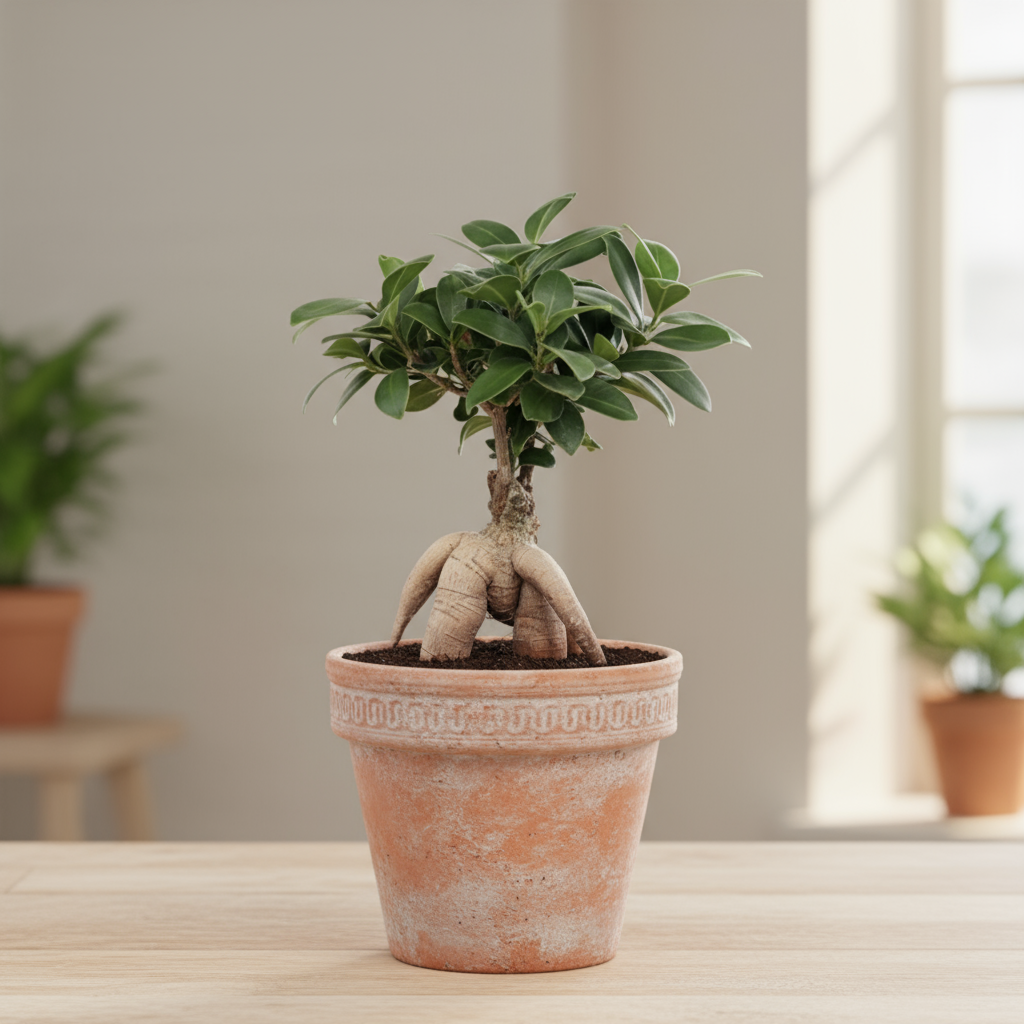 Bonsai Curtain Fig Ficus Microcarpa - 30-40Cm - pot size ⌀12Cm