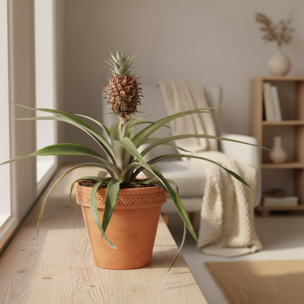 Miniature Pineapple Comosus 'Mi Amigo' -35-45cm - pot size ⌀12cm