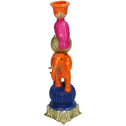 Candleholder - Orange Elephant ↑ 26 Cm