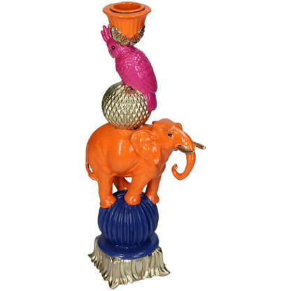 Candleholder - Orange Elephant ↑ 26 Cm
