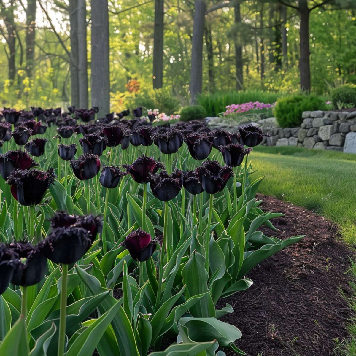 Tulip Bulbs - 14 Pcs. - Tulipa 'Black Parrot' - Flower Bulbs - Purple